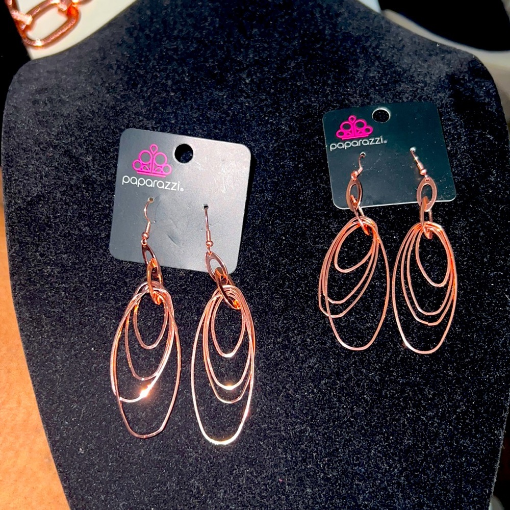 Copper fishhook earrings 2- available